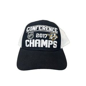 Reebok Face Off Nashville Predators NHL Playoff Hat Snapback Conference Champs